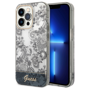 Guess GUHCP14XHGPLHG Apple iPhone 14 Pro Max 6,7" grey kietas dėklas Porcelain Collection - Image 1