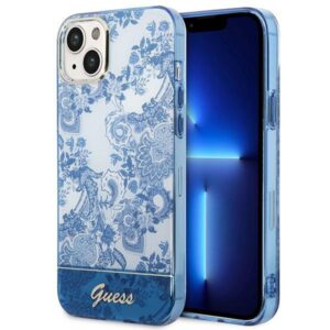 Guess GUHCP14MHGPLHB Apple iPhone 14 Plus / 15 Plus 6.7" blue kietas dėklas Porcelain Collection - Image 1
