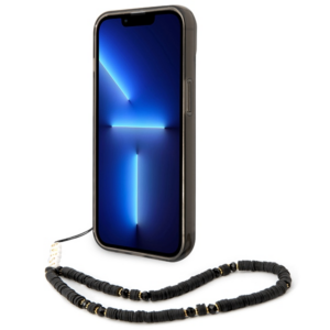 Guess GUHCP14SHGCOHK Apple iPhone 14 / 15 / 13 6.1" juodos spalvos hardcase Translucent Pearl Strap - Image 4