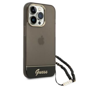 Guess GUHCP14LHGCOHK Apple iPhone 14 Pro 6,1" juodos spalvos hardcase Translucent Pearl Strap - Image 3