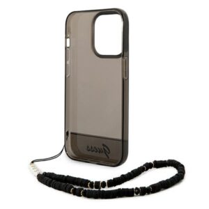 Guess GUHCP14LHGCOHK Apple iPhone 14 Pro 6,1" juodos spalvos hardcase Translucent Pearl Strap - Image 6