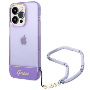 Guess GUHCP14LHGCOHU Apple iPhone 14 Pro 6,1" purple hardcase Translucent Pearl Strap - Image 1
