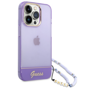 Guess GUHCP14LHGCOHU Apple iPhone 14 Pro 6,1" purple hardcase Translucent Pearl Strap - Image 3