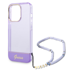 Guess GUHCP14LHGCOHU Apple iPhone 14 Pro 6,1" purple hardcase Translucent Pearl Strap - Image 5