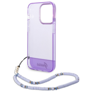 Guess GUHCP14LHGCOHU Apple iPhone 14 Pro 6,1" purple hardcase Translucent Pearl Strap - Image 6