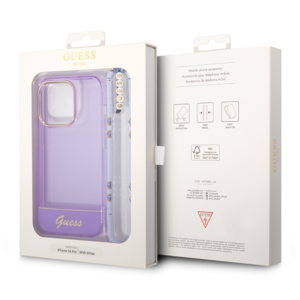 Guess GUHCP14LHGCOHU Apple iPhone 14 Pro 6,1" purple hardcase Translucent Pearl Strap - Image 7