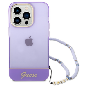 Guess GUHCP14XHGCOHU Apple iPhone 14 Pro Max 6,7" purple hardcase Translucent Pearl Strap - Image 2