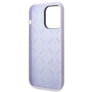 Guess GUHCP14LSLSMU Apple iPhone 14 Pro 6,1" violetinės spalvos kietas dėklas Silicone Vintage Gold Logo - Image 7