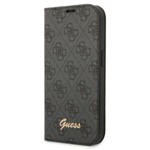 Guess GUBKP14LHG4SHK Apple iPhone 14 Pro 6,1" juodos spalvos book 4G Vintage Gold Logo