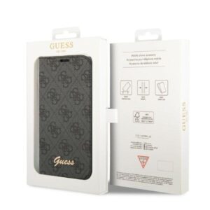 Guess GUBKP14LHG4SHK Apple iPhone 14 Pro 6,1" juodos spalvos book 4G Vintage Gold Logo - Image 7
