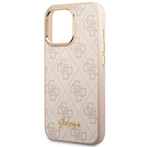Guess GUHCP14LHG4SHP Apple iPhone 14 Pro 6,1" rožinės spalvos kietas dėklas 4G Vintage Gold Logo - Image 6