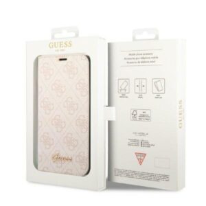 Guess GUBKP14LHG4SHP Apple iPhone 14 Pro 6,1" rožinės spalvos book 4G Vintage Gold Logo - Image 7