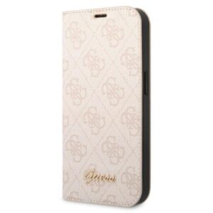 Guess GUBKP14XHG4SHP Apple iPhone 14 Pro Max 6,7" rožinės spalvos book 4G Vintage Gold Logo