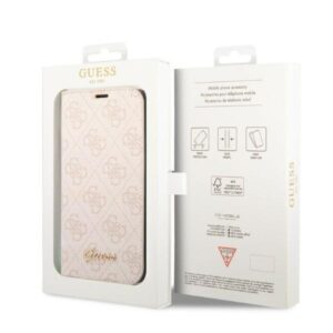 Guess GUBKP14XHG4SHP Apple iPhone 14 Pro Max 6,7" rožinės spalvos book 4G Vintage Gold Logo - Image 7
