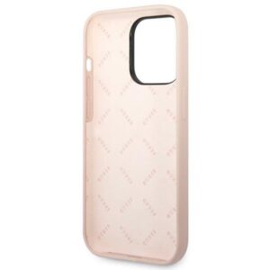 Guess GUHCP14LSLTGP Apple iPhone 14 Pro 6,1" rožinės spalvos kietas dėklas Silicone Triangle - Image 7