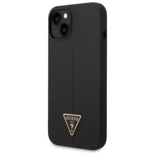 Guess GUHCP14MSLTGK Apple iPhone 14 Plus / 15 Plus 6.7" juodos spalvos kietas dėklas Silicone Triangle - Image 2