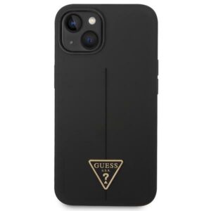 Guess GUHCP14MSLTGK Apple iPhone 14 Plus / 15 Plus 6.7" juodos spalvos kietas dėklas Silicone Triangle - Image 3