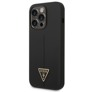 Guess GUHCP14XSLTGK Apple iPhone 14 Pro Max 6,7" juodos spalvos kietas dėklas Silicone Triangle - Image 2