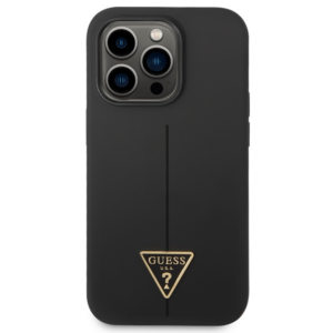 Guess GUHCP14XSLTGK Apple iPhone 14 Pro Max 6,7" juodos spalvos kietas dėklas Silicone Triangle - Image 3