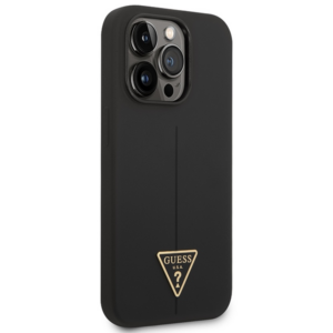 Guess GUHCP14XSLTGK Apple iPhone 14 Pro Max 6,7" juodos spalvos kietas dėklas Silicone Triangle - Image 4