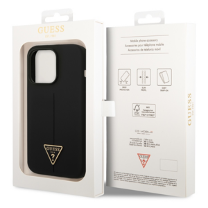 Guess GUHCP14XSLTGK Apple iPhone 14 Pro Max 6,7" juodos spalvos kietas dėklas Silicone Triangle - Image 8