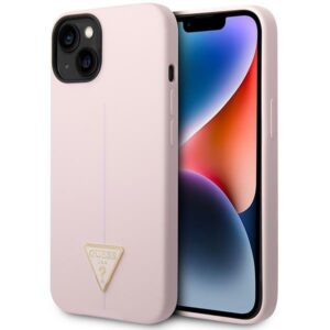 Guess GUHCP14MSLTGU Apple iPhone 14 Plus / 15 Plus 6.7" violetinės spalvos kietas dėklas Silicone Triangle