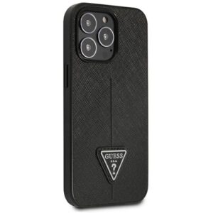 Guess GUHCP14LPSATLK Apple iPhone 14 Pro 6,1" juodos spalvos kietas dėklas SaffianoTriangle Logo - Image 4