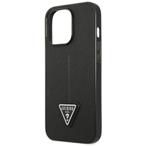 Guess GUHCP14LPSATLK Apple iPhone 14 Pro 6,1" juodos spalvos kietas dėklas SaffianoTriangle Logo - Image 6