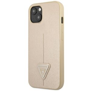 Guess GUHCP14MPSATLE Apple iPhone 14 Plus / 15 Plus 6.7" beige kietas dėklas SaffianoTriangle Logo - Image 2