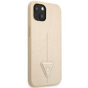 Guess GUHCP14MPSATLE Apple iPhone 14 Plus / 15 Plus 6.7" beige kietas dėklas SaffianoTriangle Logo - Image 4