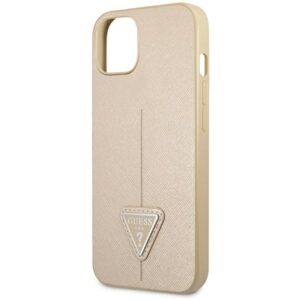 Guess GUHCP14MPSATLE Apple iPhone 14 Plus / 15 Plus 6.7" beige kietas dėklas SaffianoTriangle Logo - Image 6