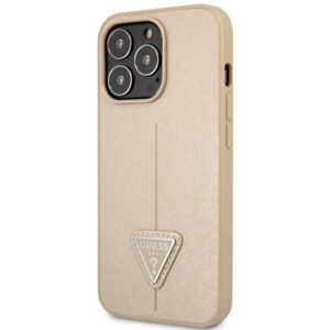 Guess GUHCP14XPSATLE Apple iPhone 14 Pro Max 6,7" beige kietas dėklas SaffianoTriangle Logo - Image 2