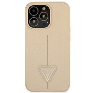 Guess GUHCP14XPSATLE Apple iPhone 14 Pro Max 6,7" beige kietas dėklas SaffianoTriangle Logo - Image 3