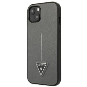 Guess GUHCP14SPSATLG Apple iPhone 14 / 15 / 13 6.1" silver kietas dėklas SaffianoTriangle Logo - Image 2