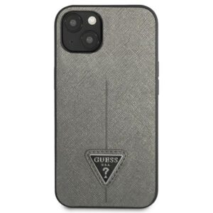 Guess GUHCP14SPSATLG Apple iPhone 14 / 15 / 13 6.1" silver kietas dėklas SaffianoTriangle Logo - Image 3
