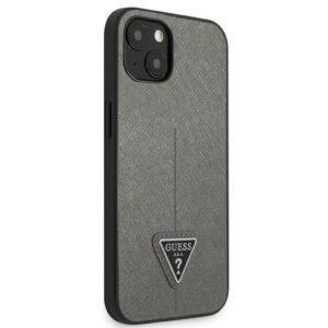 Guess GUHCP14SPSATLG Apple iPhone 14 / 15 / 13 6.1" silver kietas dėklas SaffianoTriangle Logo - Image 4