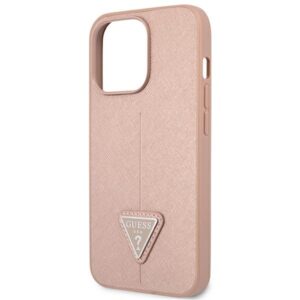 Guess GUHCP14LPSATLP Apple iPhone 14 Pro 6,1" rožinės spalvos kietas dėklas SaffianoTriangle Logo - Image 6