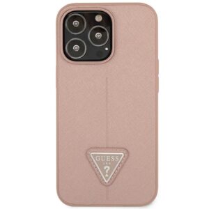 Guess GUHCP14XPSATLP Apple iPhone 14 Pro Max 6,7" rožinės spalvos kietas dėklas SaffianoTriangle Logo - Image 3