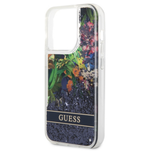 Guess GUHCP14XLFLSB Apple iPhone 14 Pro Max 6,7" blue kietas dėklas Flower Liquid Glitter - Image 6