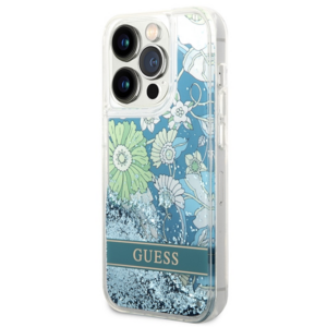 Guess GUHCP14XLFLSN Apple iPhone 14 Pro Max 6,7" green kietas dėklas Flower Liquid Glitter - Image 2