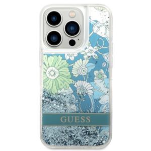 Guess GUHCP14XLFLSN Apple iPhone 14 Pro Max 6,7" green kietas dėklas Flower Liquid Glitter - Image 3