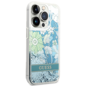 Guess GUHCP14XLFLSN Apple iPhone 14 Pro Max 6,7" green kietas dėklas Flower Liquid Glitter - Image 4