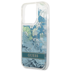 Guess GUHCP14XLFLSN Apple iPhone 14 Pro Max 6,7" green kietas dėklas Flower Liquid Glitter - Image 6