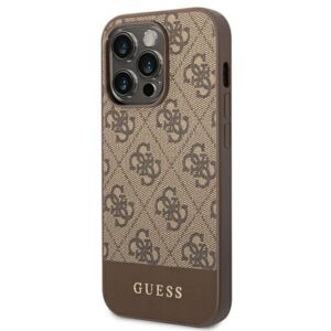 Guess GUHCP14LG4GLBR Apple iPhone 14 Pro 6,1" rudos spalvos kietas dėklas 4G Stripe Collection - Image 2