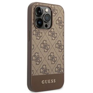 Guess GUHCP14LG4GLBR Apple iPhone 14 Pro 6,1" rudos spalvos kietas dėklas 4G Stripe Collection - Image 4