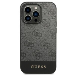 Guess GUHCP14XG4GLGR Apple iPhone 14 Pro Max 6,7" grey kietas dėklas 4G Stripe Collection - Image 3