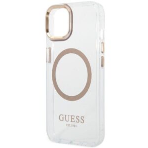 Guess GUHMP14SHTRMD Apple iPhone 14 / 15 / 13 6.1" gold kietas dėklas Metal Outline Magsafe - Image 6