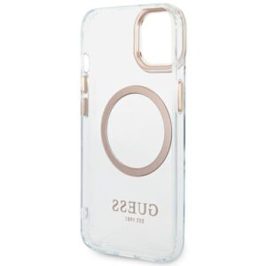 Guess GUHMP14SHTRMD Apple iPhone 14 / 15 / 13 6.1" gold kietas dėklas Metal Outline Magsafe - Image 7