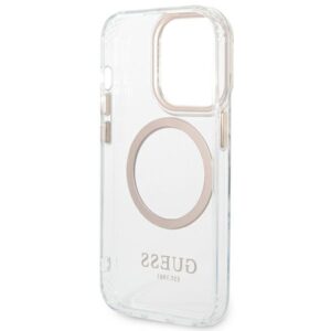 Guess GUHMP14XHTRMD Apple iPhone 14 Pro Max 6,7" gold kietas dėklas Metal Outline Magsafe - Image 7