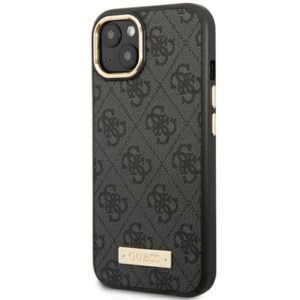 Guess GUHMP14MU4GPRK Apple iPhone 14 Plus / 15 Plus 6.7" juodos spalvos kietas dėklas 4G Logo Plate MagSafe - Image 2